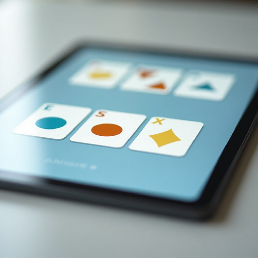 Interface du jeu Memory Match Deluxe avec des cartes retournées sur une grille colorée
